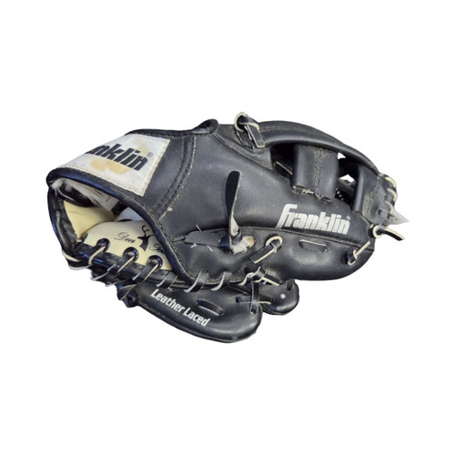 Vist Large View of Product Image Which is Used Franklin RH THROW TBALL SZ9.5 BB/SB Glove RH Throw Black 9 1/2"