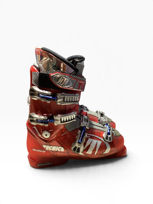 Vist Large View of Product Image Which is Used Tecnica VENTA 10 Mens DH Ski Boot Red 270 MP - M09 - W10