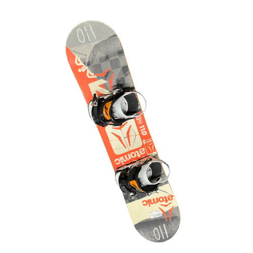 Vist Large View of Product Image Which is Used Atomic AIA W/RIDE BINDINGS Boys Board/Binding Orange 110 cm