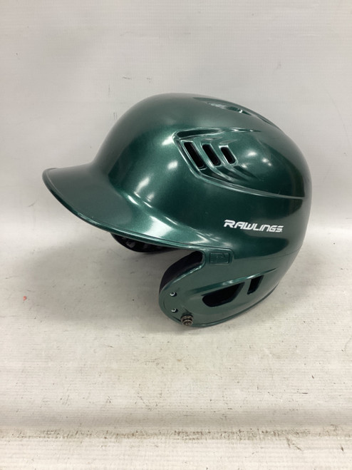 Vist Large View of Product Image Which is Used Rawlings REV BASEBALL Batting Helmet No Mask Green MD