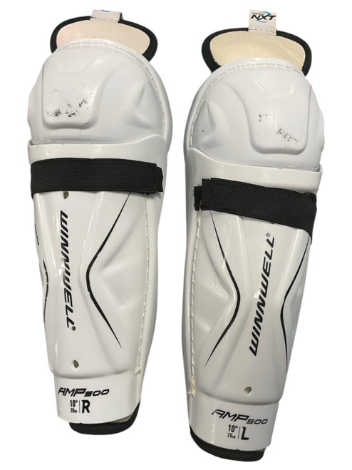 Vist Large View of Product Image Which is Used WinnWell AMP 500 Junior Shin Guards None 10"