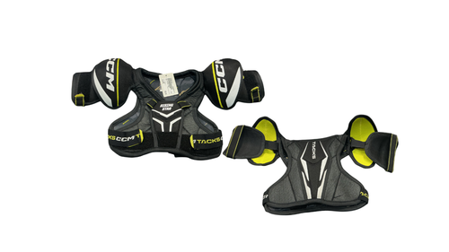 Vist Large View of Product Image Which is Used CCM RISING STAR Youth Shoulder Pads Black MD
