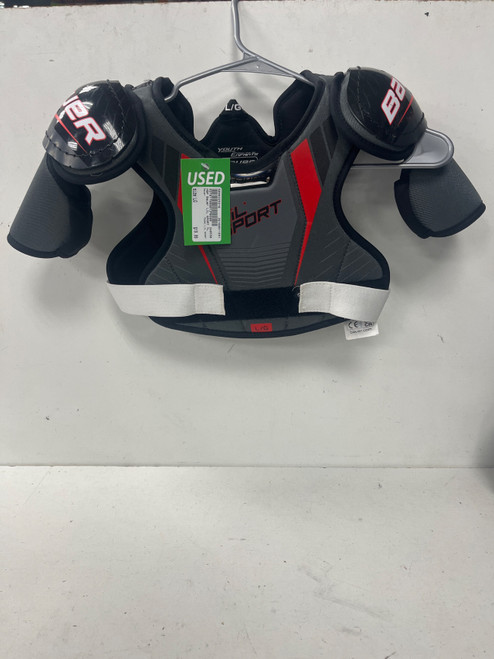 Vist Large View of Product Image Which is Used Bauer LIL SPORT Youth Shoulder Pads LG