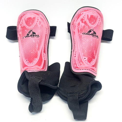 Vist Large View of Product Image Which is Used Brava Soccer Shin Guards Youth Pink XS