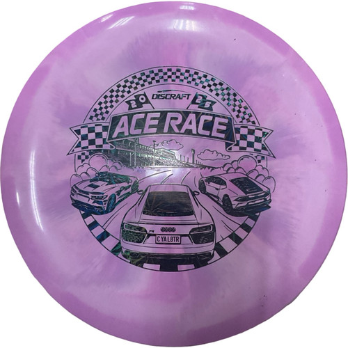 Vist Large View of Product Image Which is Used Discraft ESP SWIRL 2025 ACE RACE PROTOTYPE Disc Golf Mid Range Pink 176g