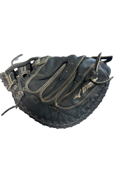 Vist Large View of Product Image Which is Used Mizuno POWERLOCK BB/SB Glove RH Throw Black 11 1/2"