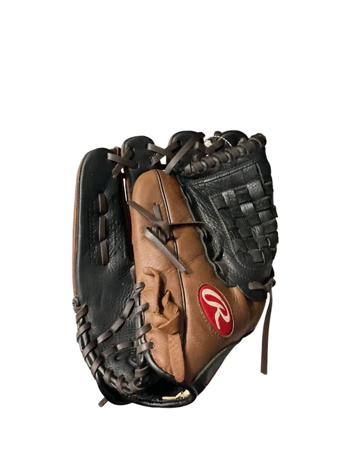 Vist Large View of Product Image Which is Used Rawlings PREMIUM 11.5 BB/SB Glove LH Throw Black And Tan 11 1/2"