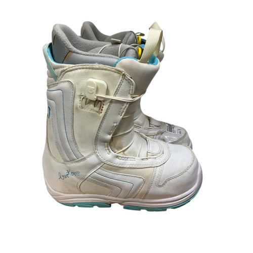 Vist Large View of Product Image Which is Used Burton EMERALD SMALLS Girls Snowboard Boots White Junior 06