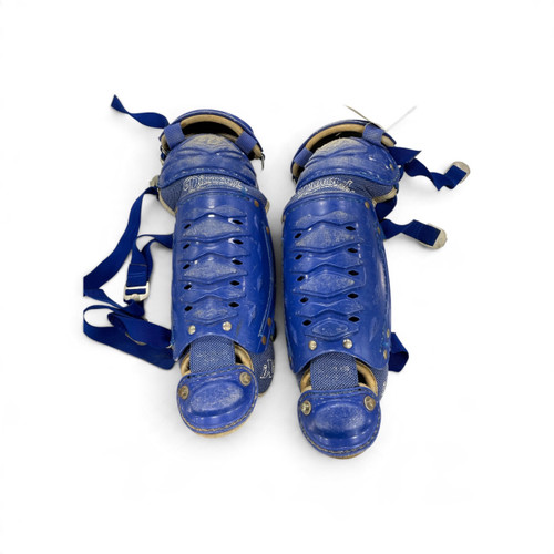 Vist Large View of Product Image Which is Used Diamond iX3 Junior Catchers Leg Guards Royal Blue, pair view