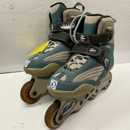 Vist Large View of Product Image Which is Used Ultra Wheels ABEC 3 Senior Roller Quad Skates Navy Blue Senior 8