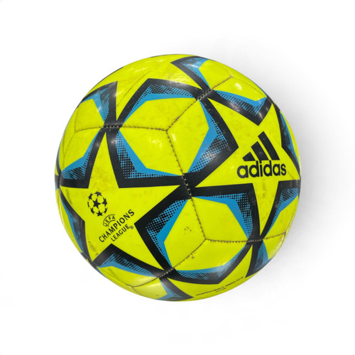 Vist Large View of Product Image Which is Used Adidas Size 4 Soccer Ball Yellow/Blue, full view