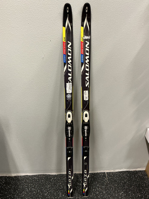 Vist Large View of Product Image Which is Used Salomon TEAM RACING GR Boys XC Ski/Binding Black And Yellow 131 cm