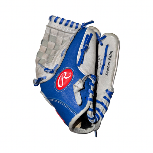 Vist Large View of Product Image Which is Used Rawlings FRANCISCO LINDOR BB/SB Glove RH Throw Royal Blue And Grey 11"