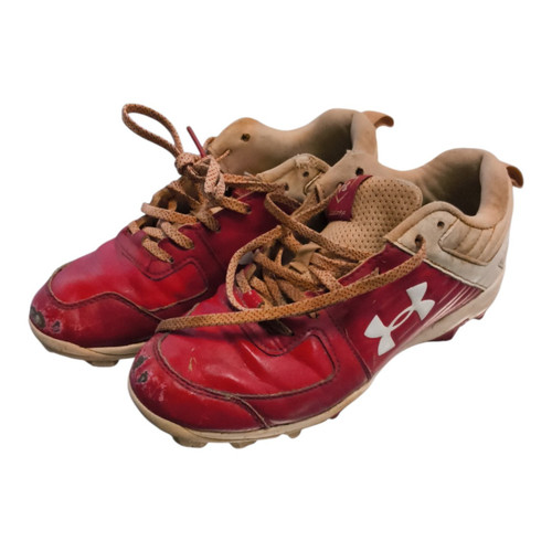 Vist Large View of Product Image Which is Used Under Armour BB CLEATS BB/SB Cleats Red Junior 04.5