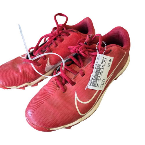 Vist Large View of Product Image Which is Used Nike VAPOR TURF CLEAT SZ 6 BB/SB Cleats Red Senior 6