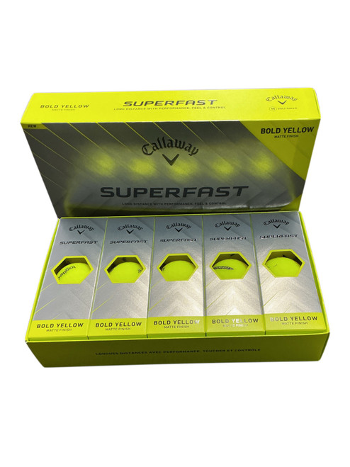 Vist Large View of Product Image Which is Used Callaway SUPERFAST BOLD YELLOW 15 Pack - Golf Balls