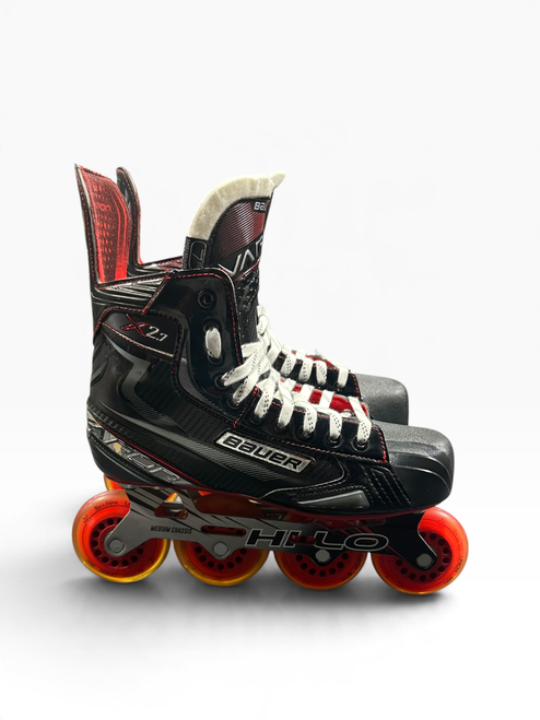 Vist Large View of Product Image Which is Used Bauer VAPOR X2.7 Senior Roller Quad Skates Black Senior 8.5