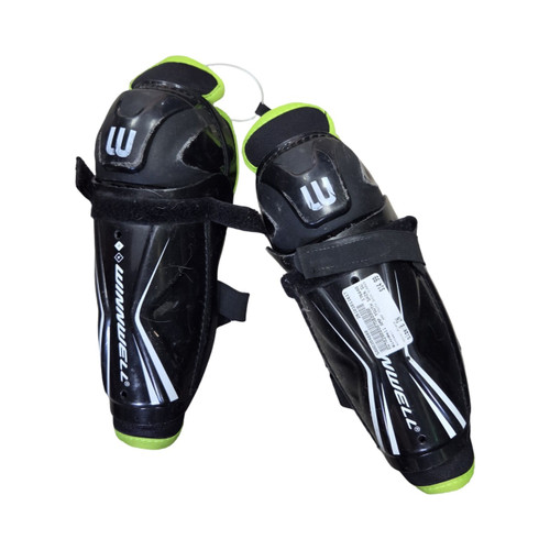Vist Large View of Product Image Which is Used WinnWell AMP YOUTH SHIN GUARDS Youth Shin Guards Black 8"