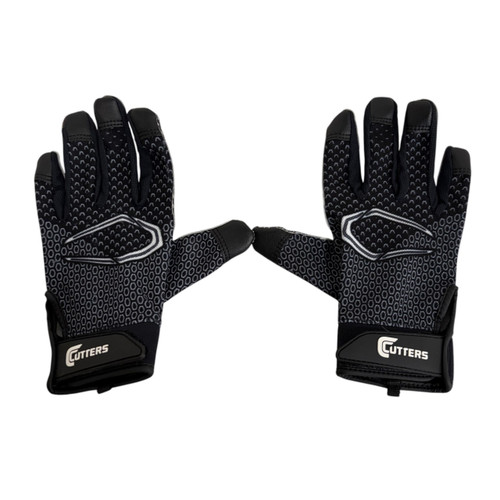 Vist Large View of Product Image Which is Used Cutters Football Gloves Black Youth S/M