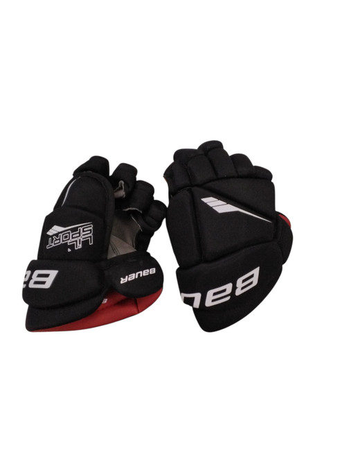 Vist Large View of Product Image Which is Used Bauer LITTLE SPORT Youth Gloves Black 9"