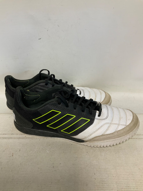 Vist Large View of Product Image Which is Used Adidas Soccer Indoor Shoes Black And White Senior 13