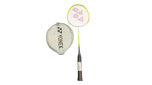 Vist Large View of Product Image Which is Used Yonex B-6500 Adult Badminton Racquet White And Green 3 3/8"