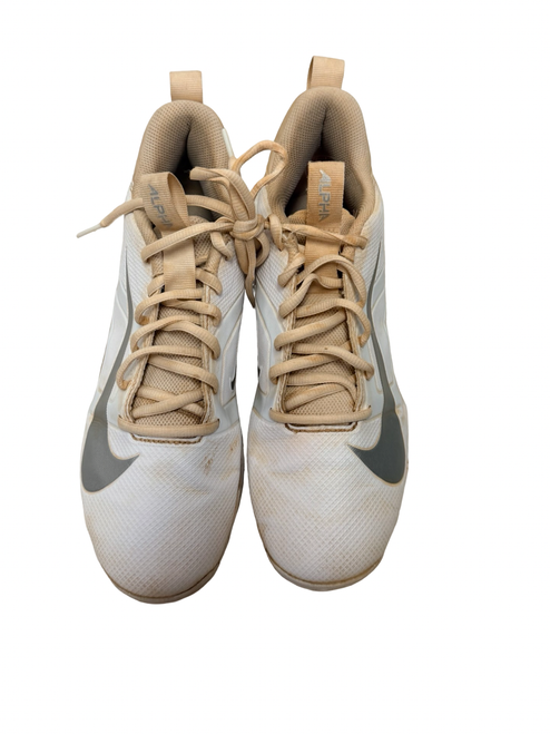 Vist Large View of Product Image Which is Used Nike ALPHA Menace 4 Shark FN0028-101 Mens Football Cleats White Size 7.5