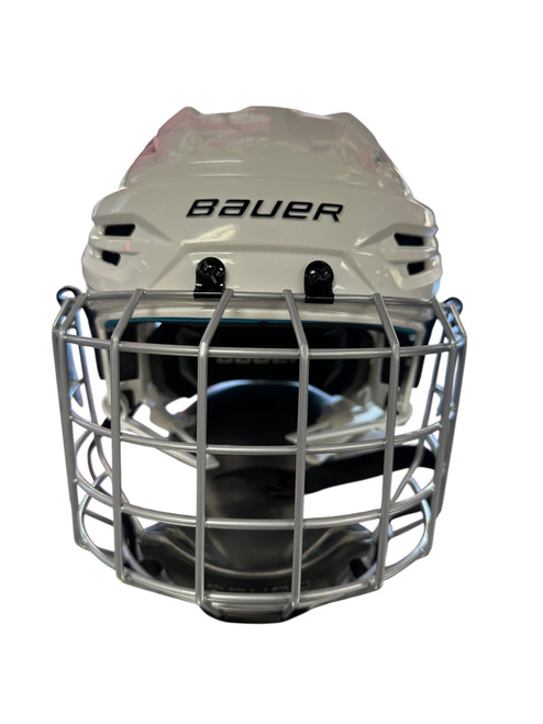 Vist Large View of Product Image Which is Used Bauer REAKT 55 HLM Helmet Cage Combo White SM