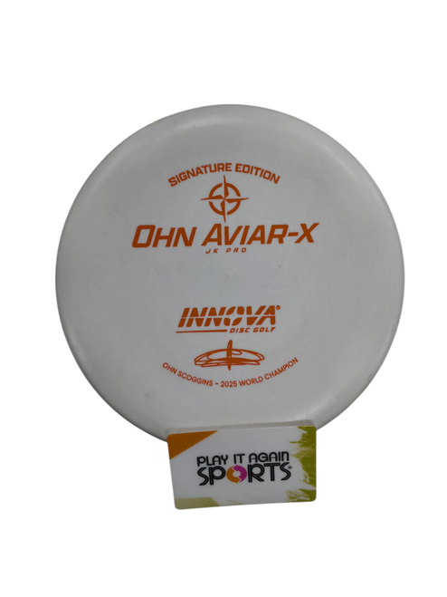 Vist Large View of Product Image Which is Used Innova AVIAR-X O. SCOGGINS 2025 W CHAMP Disc Golf Putter White