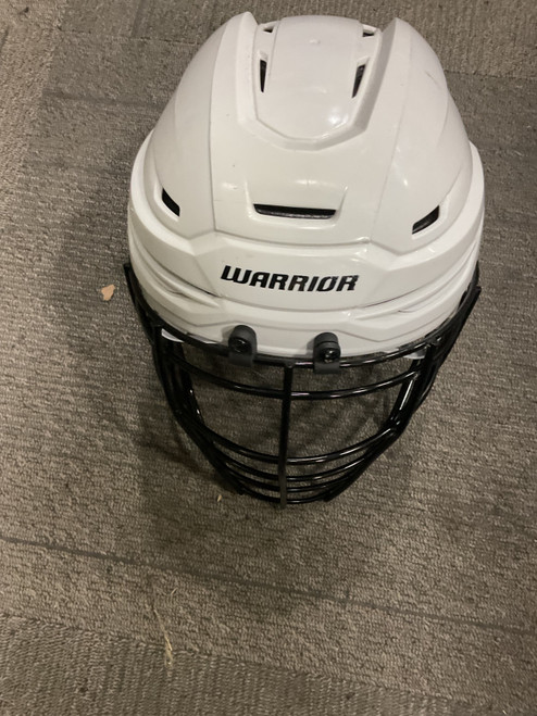 Vist Large View of Product Image Which is Used Warrior ALPHA Helmet Cage Combo White LG