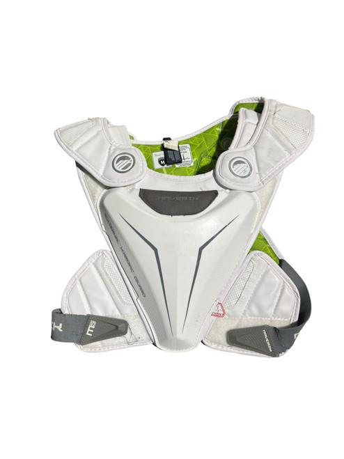 Vist Large View of Product Image Which is Used Maverik M5 Lacrosse Shoulder Pads White MD