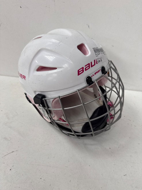 Vist Large View of Product Image Which is Used Bauer LIL SPORT Helmet Cage Combo White XS