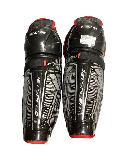Vist Large View of Product Image Which is Used CCM FT350 Senior Shin Guards Black 15"
