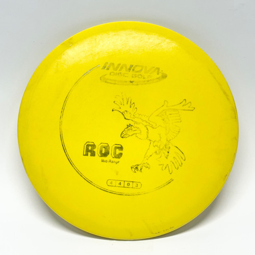 Vist Large View of Product Image Which is Used Innova DX ROC Disc Golf Mid Range Yellow 162g