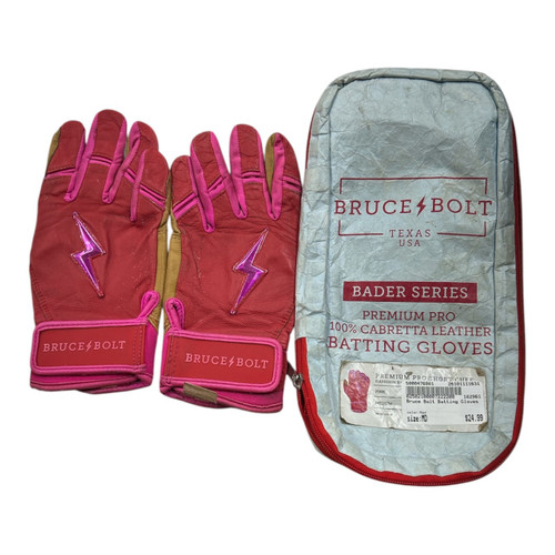 Vist Large View of Product Image Which is Used Bruce Bolt BB/SB Batting Gloves Red MD
