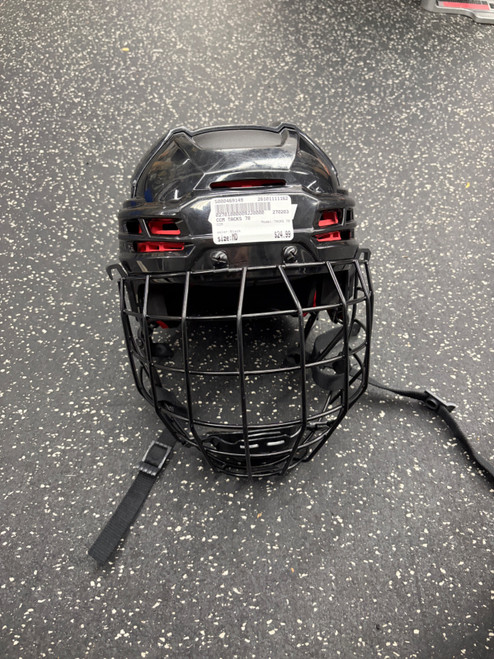 Vist Large View of Product Image Which is Used CCM TACKS 70 Helmet Cage Combo Black MD