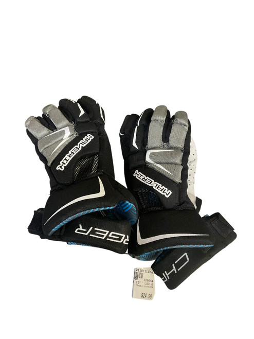 Vist Large View of Product Image Which is Used Maverik CHARGER Lacrosse Gloves Mens Black 10"