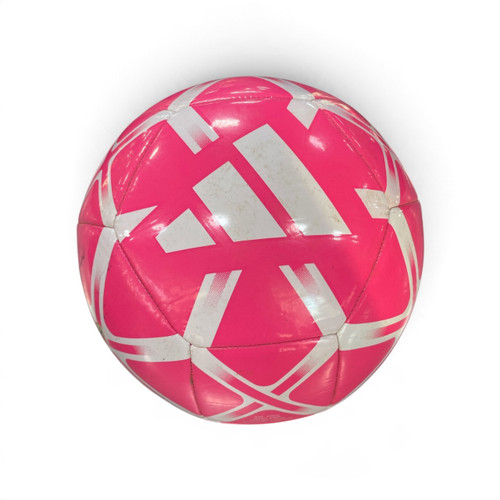Vist Large View of Product Image Which is Used Adidas Soccer Ball Pink/White Size 4, front view