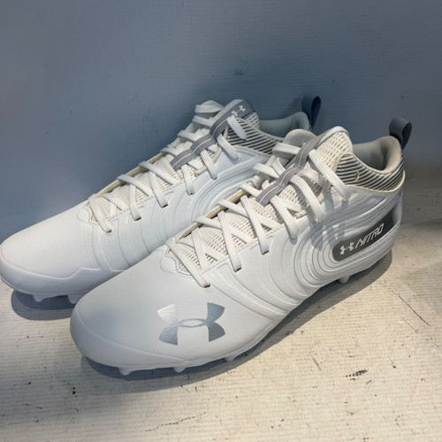 Vist Large View of Product Image Which is Used Under Armour LAX Cleats Mens White Senior 12.5