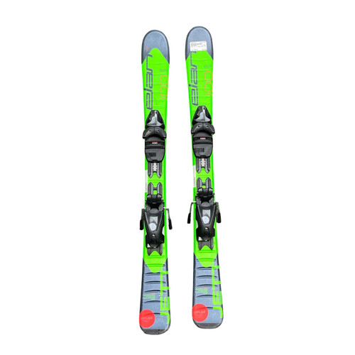 Vist Large View of Product Image Which is Used Elan JETT U-FLEX Boys DH Ski/Binding Green 100 cm