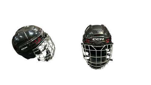 Vist Large View of Product Image Which is Used CCM TACKS 70 YOUTH Helmet Cage Combo Black One Size