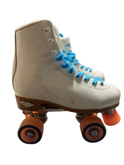 Vist Large View of Product Image Which is Used ANGELS SKATES ROLLER SKATES WMNS SZ 8 Senior Roller Quad Skates White Senior 8