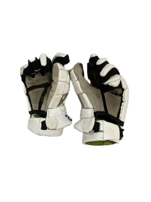 Vist Large View of Product Image Which is Used Maverik M5 Lacrosse Gloves Mens White MD