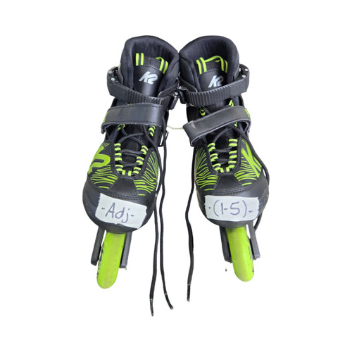 Vist Large View of Product Image Which is Used K2 RAIDER ADJ SKATES 1-5 Junior Rec Fitness Skates Black Adjustable