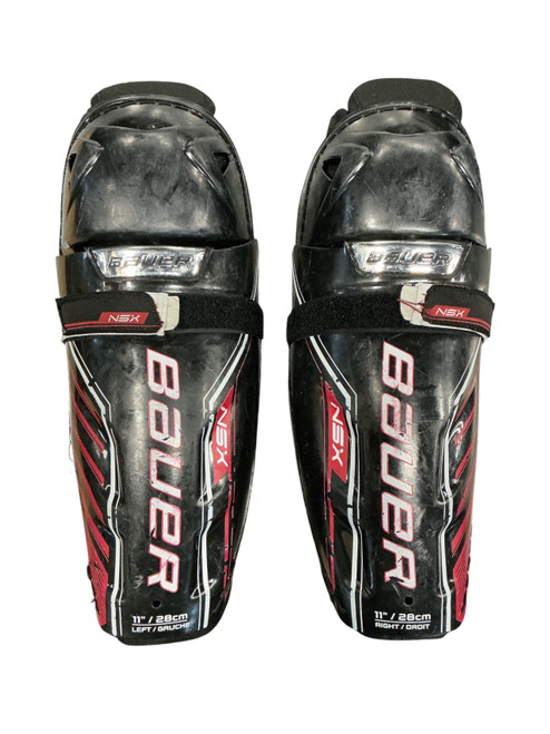 Vist Large View of Product Image Which is Used Bauer NSX Junior Shin Guards None 11"