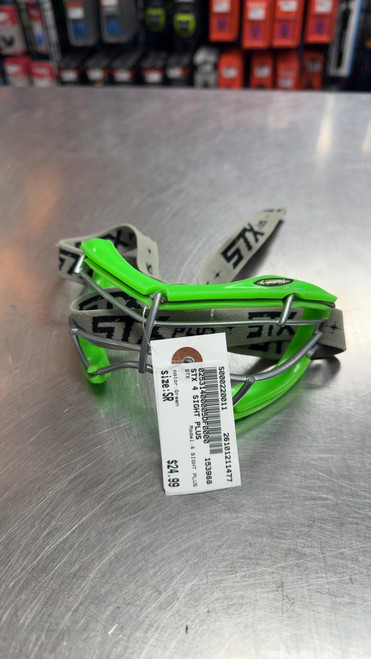Vist Large View of Product Image Which is Used STX 4 SIGHT PLUS Lacrosse Facial Protect Green Senior