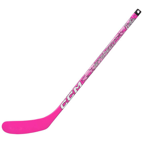 Vist Large View of Product Image Which is CCM Barbie Mini Jetspeed FTW Pro Hockey Stick, Pink