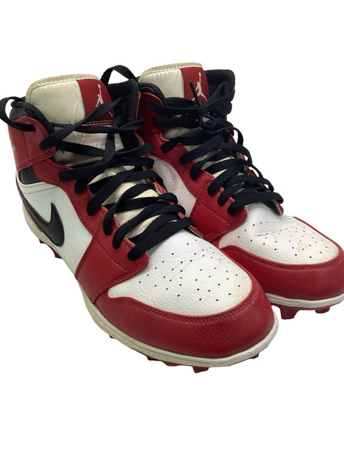 Vist Large View of Product Image Which is Used Nike Adult FB Cleats White/Black/Red Senior 10.5