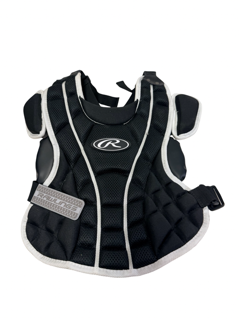 Vist Large View of Product Image Which is Used Rawlings EHLC15 Youth Baseball Catchers Chest Protector Black