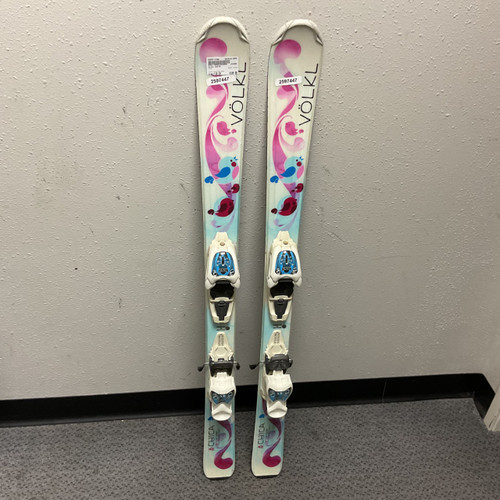 Vist Large View of Product Image Which is Used Volkl CHICA Girls DH Ski/Binding Carolina Blue 110 cm